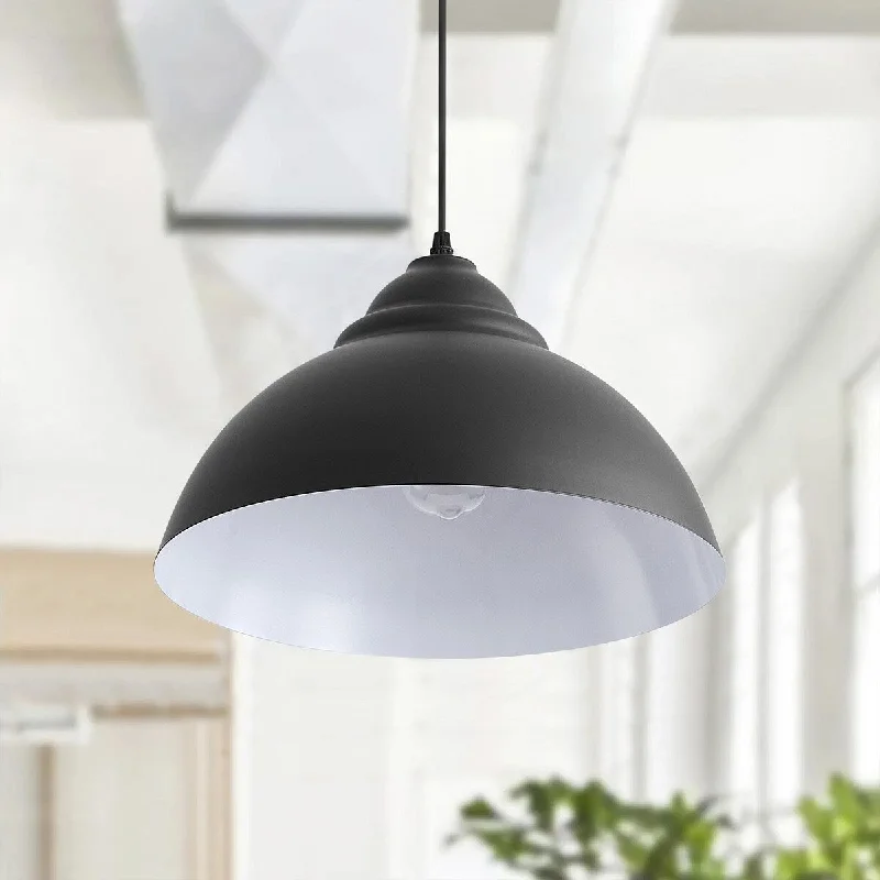 1-Light Vintage Style Dimmable Black Finish Pendant Lighting - 14.6"D×5.1"W×67.7"H(Adjustable)