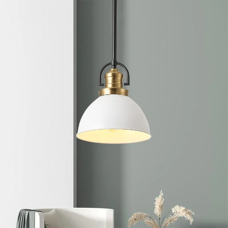 1-Light Vintage Style Height Adjustable White Pendant Lighting - 8"D×4.7"W×81.5"H (Adjustable)