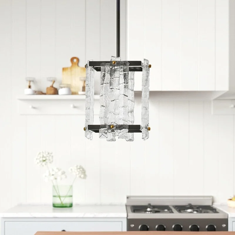 4-Lights Special Square Glass Shade Pendant Lighting - 7.9"D×4.7"W×57.1"H(Adjustable)