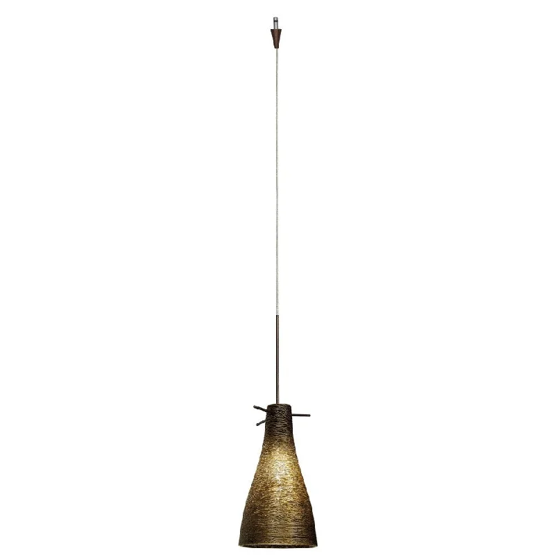 Access Lighting Cavo 1-light Bronze Italian Wire Glass Pendant with Uni-Jack Plug, Gold Shade