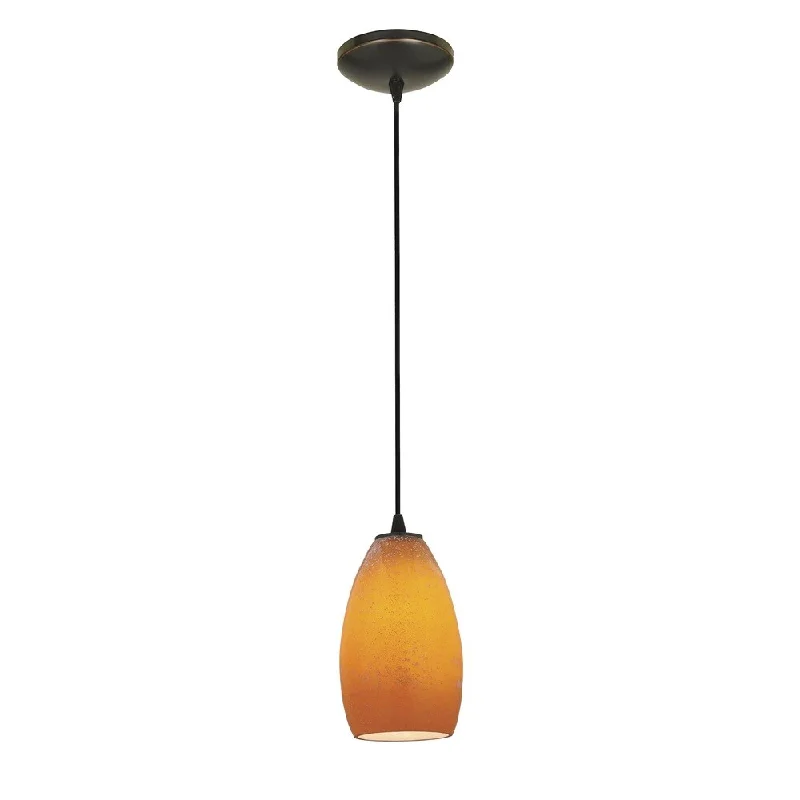 Access Lighting Champagne Bronze Fluorescent Cord Pendant with Maya Shade