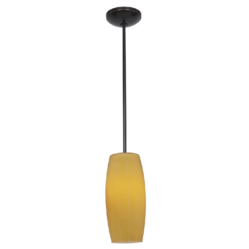 Access Lighting Cognac Bronze LED Rod Pendant, Amber Shade