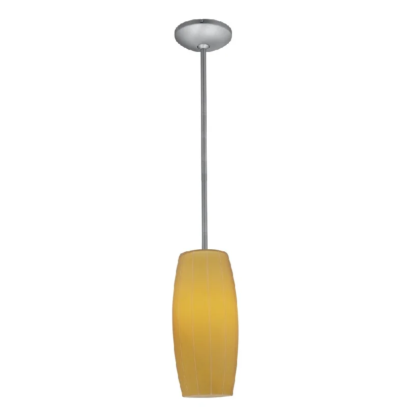 Access Lighting Cognac Steel Integrated LED Rod Pendant, Amber Shade