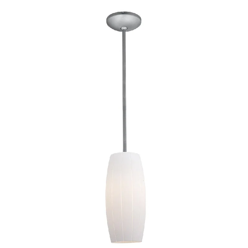 Access Lighting Cognac Steel LED Rod Pendant, White Shade