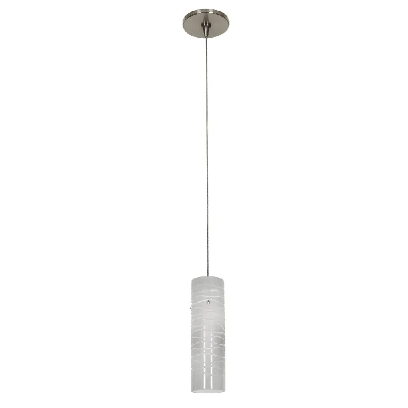 Access Lighting Zeta Low Voltage Anari Silk Steel Pendant with Canopy, White Line