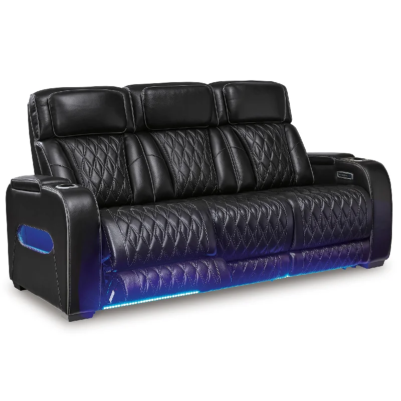 Boyington Triple Power Leather Reclining Sofa with Massage