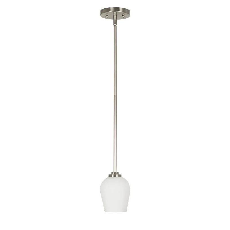 Catalina Lighting 5" Modern Brushed Nickel 1-Light Mini Pendant - Exact Size