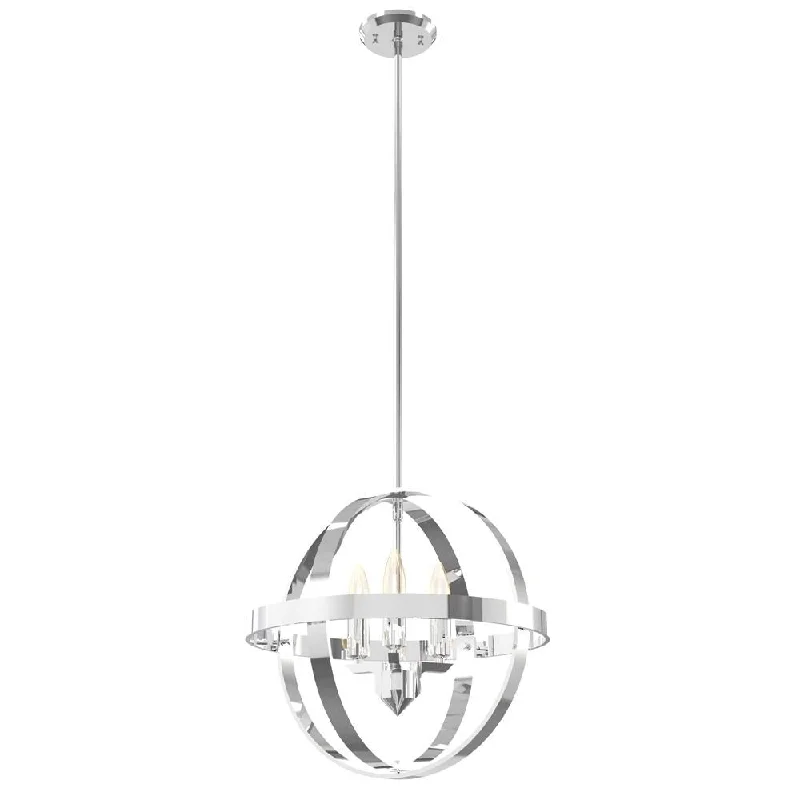 DVI Lighting DVP18148CH Three Light Pendant Compass Chrome - One Size