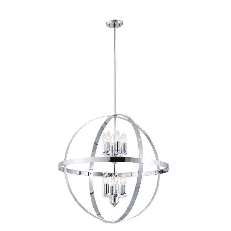 DVI Lighting DVP18150CH 12 Light Foyer Pendant Compass Chrome - One Size