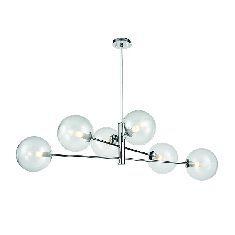 DVI Lighting DVP27002CHCL Six Light Linear Pendant Courcelette Chrome - One Size