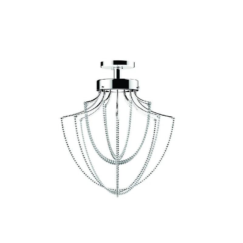 DVI Lighting DVP30905CHCRY One Light Pendant Charlotte Chrome w Optic - One Size