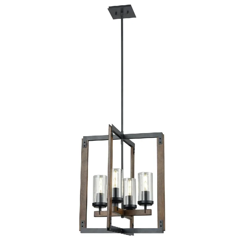 DVI Lighting DVP38648GR IWCL Four Light Foyer Pendant Okanagan Graphi - One Size