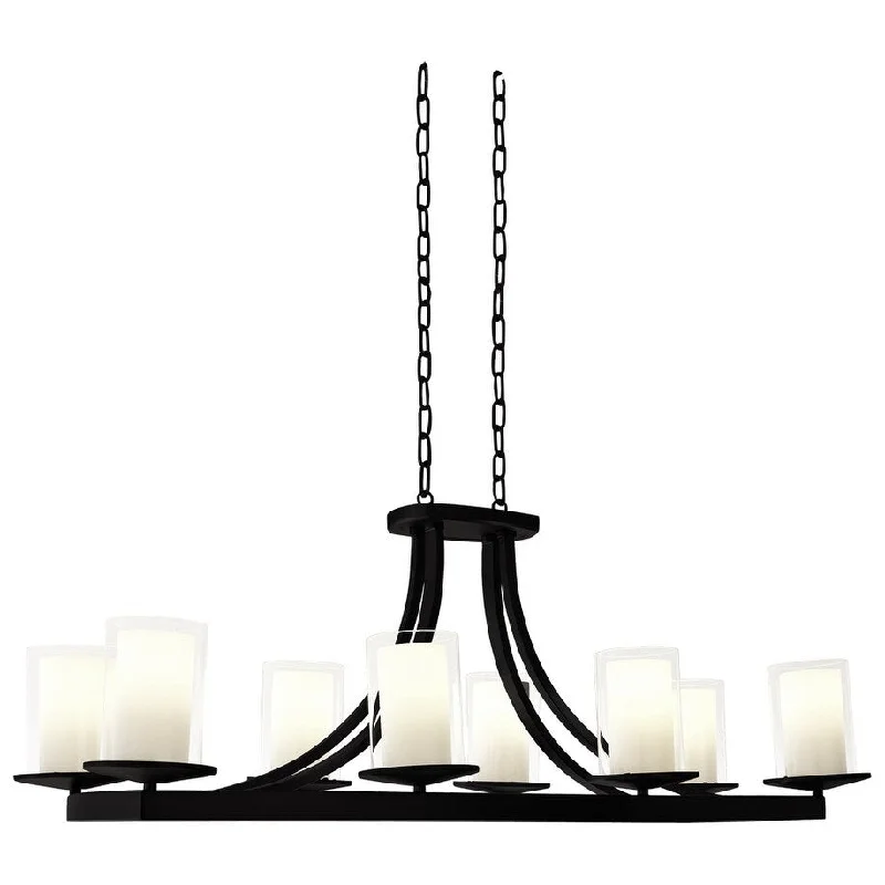 DVI Lighting DVP9032GROP Eight Light Linear Pendant Essex Graphite - One Size