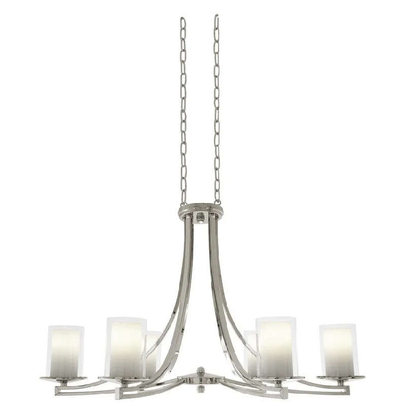 DVI Lighting DVP9036BNOP Six Light Linear Pendant Essex Brushed Nicke - One Size