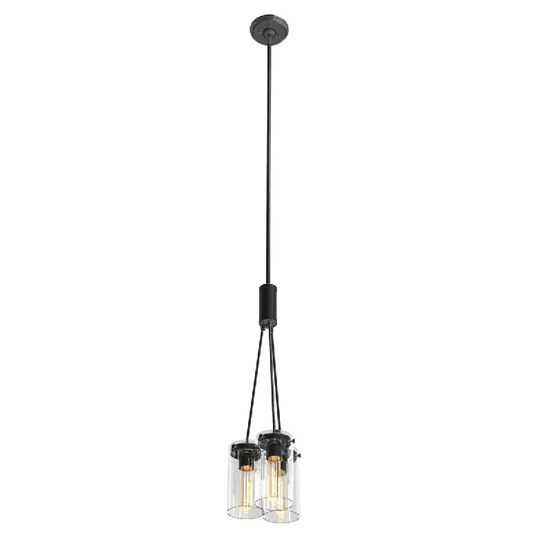 DVI Lighting DVP9052GRCL Three Light Pendant Erin Graphite - One Size