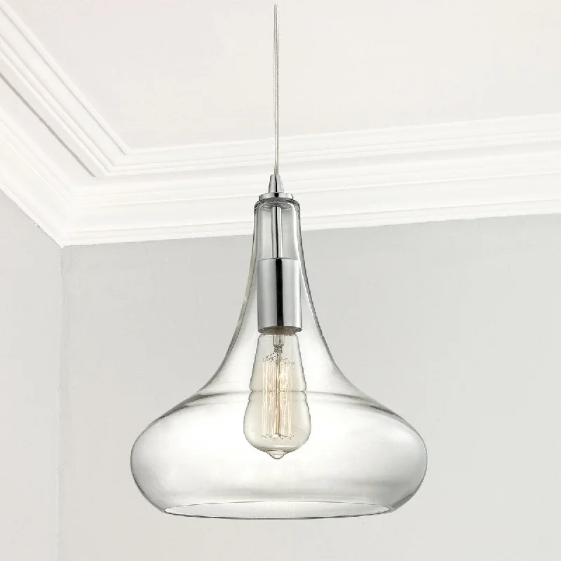 EVA Lighting One Light Mini Pendant Kersey Satin Nickel - Exact Size