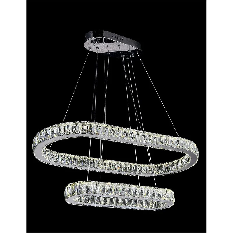 Giuseppe Lighting 5628P34ST2O LED Chandelier Milan Chrome - Exact Size