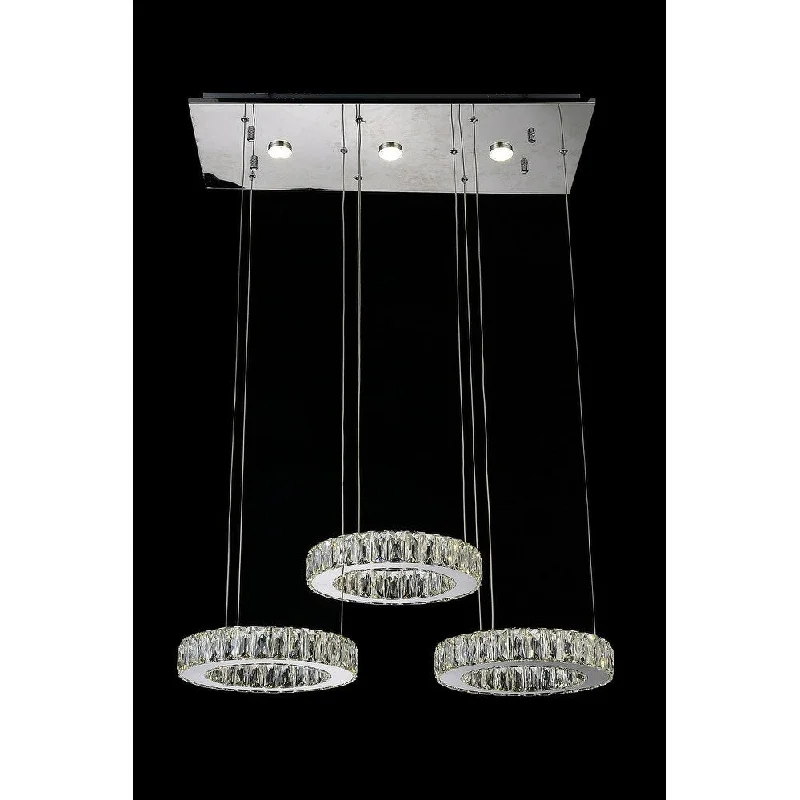 Giuseppe Lighting 5635P27STRC LED Chandelier Florence Chrome - Exact Size