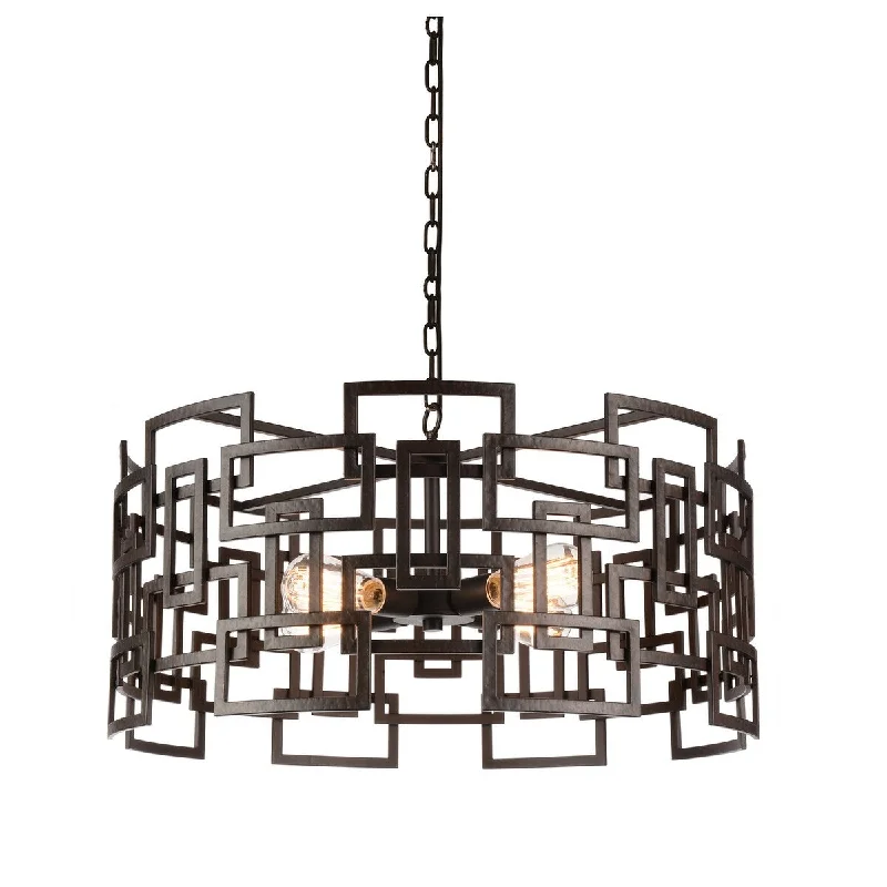 Giuseppe Lighting 9913P254205 Four Light Chandelier Litani Brown - Exact Size