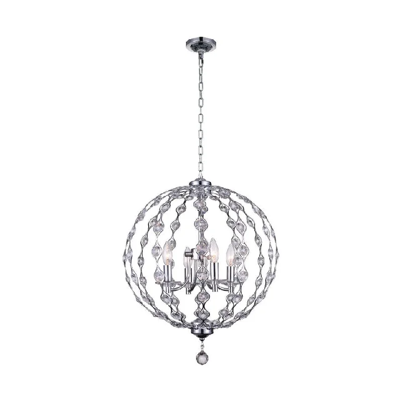 Giuseppe Lighting 9970P194601 Four Light Chandelier Esia Chrome - Exact Size