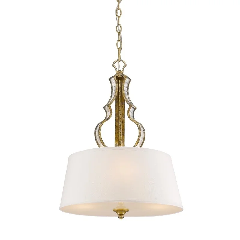 Golden Lighting 5140-3P LG Hayworth Gold Steel 3-light Pendant