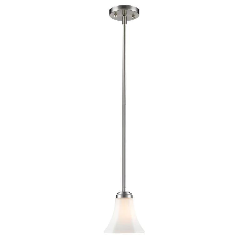 Golden Lighting #7158-M1L PW-OP Accurian Pewter-finished Steel Mini Pendant Light With White Shade