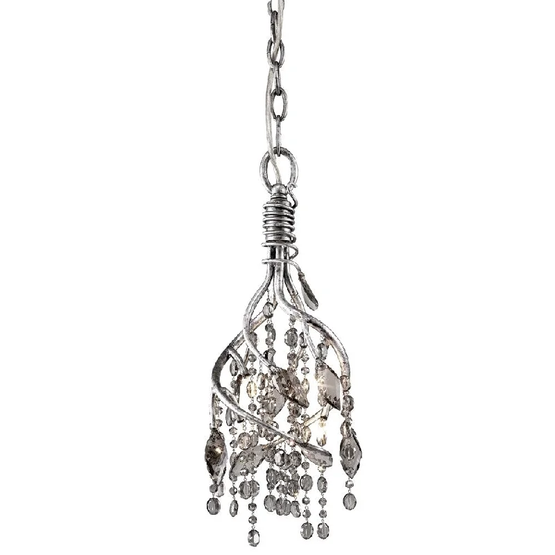 Golden Lighting 9903-M1L MSI Autumn Twilight Slver Metal Dangling Crystal Mini Pendant