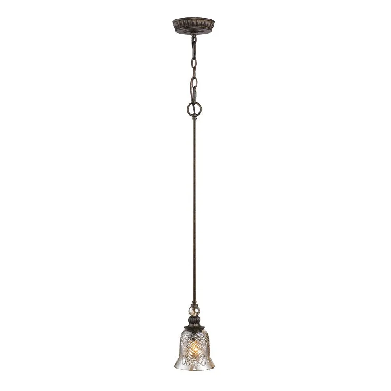 Golden Lighting Alston Place Burnt Sienna Finish Steel Mini Pendant Light - white gold