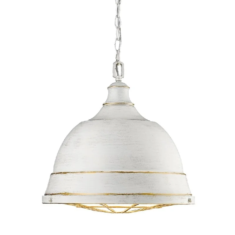 Golden Lighting Bartlett French White Steel Large Pendant Light