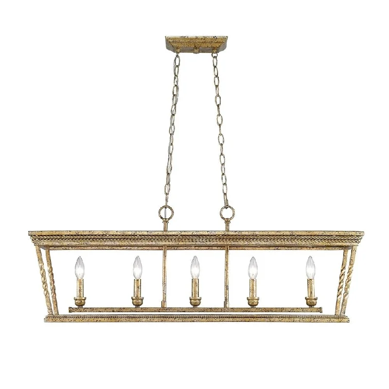 Golden Lighting Davenport Luxe Gold 5-light Linear Pendant