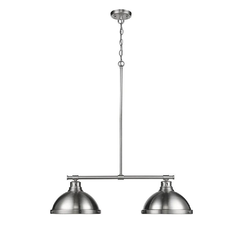 Golden Lighting Duncan 2-light Pewter Steel Linear Pendant