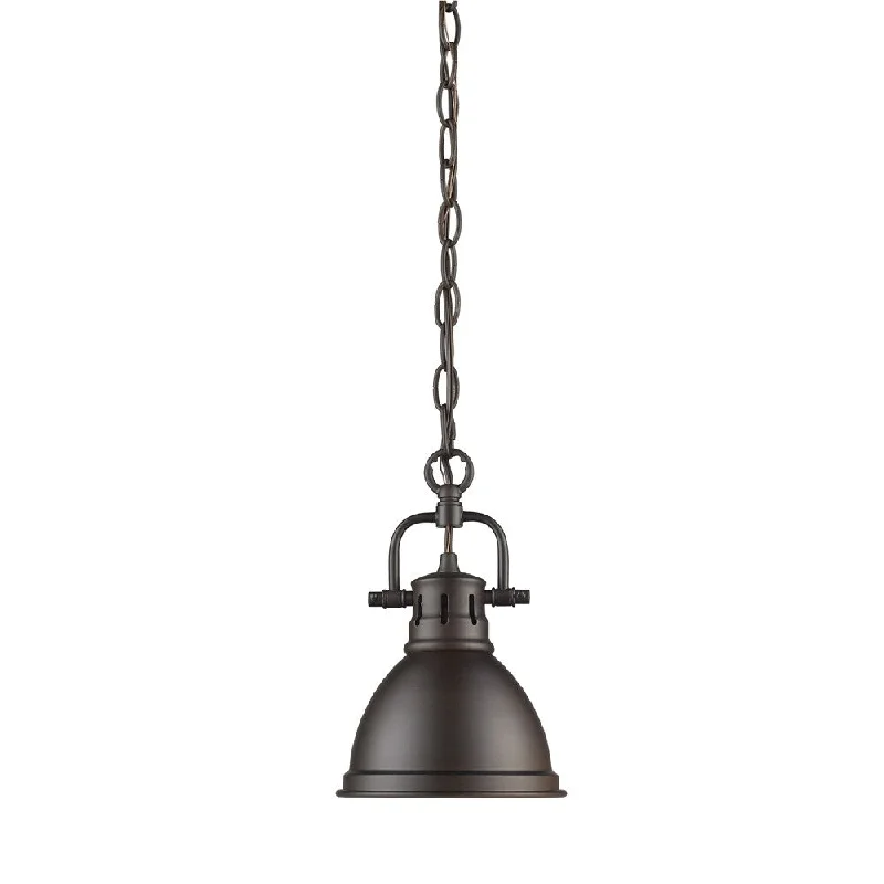 Golden Lighting Duncan Rubbed-bronze Steel Mini Pendant