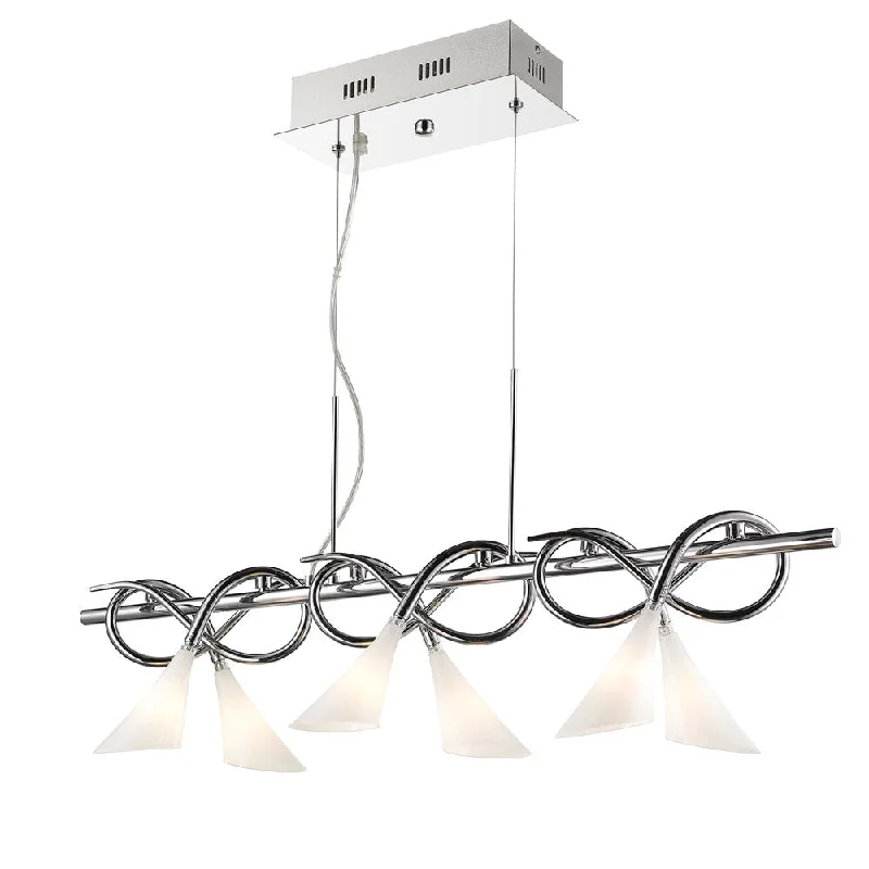 Golden Lighting Iberlamp #C166-L6-CH Lisa 6-light Linear Pendant