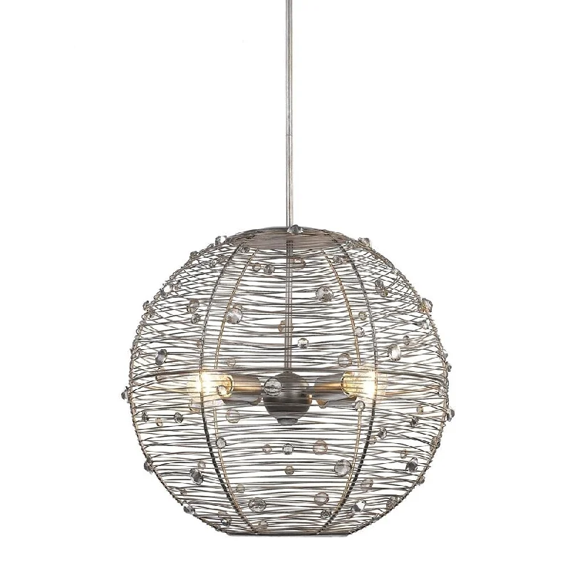 Golden Lighting Joia Peruvian Silver 4-Light Pendant