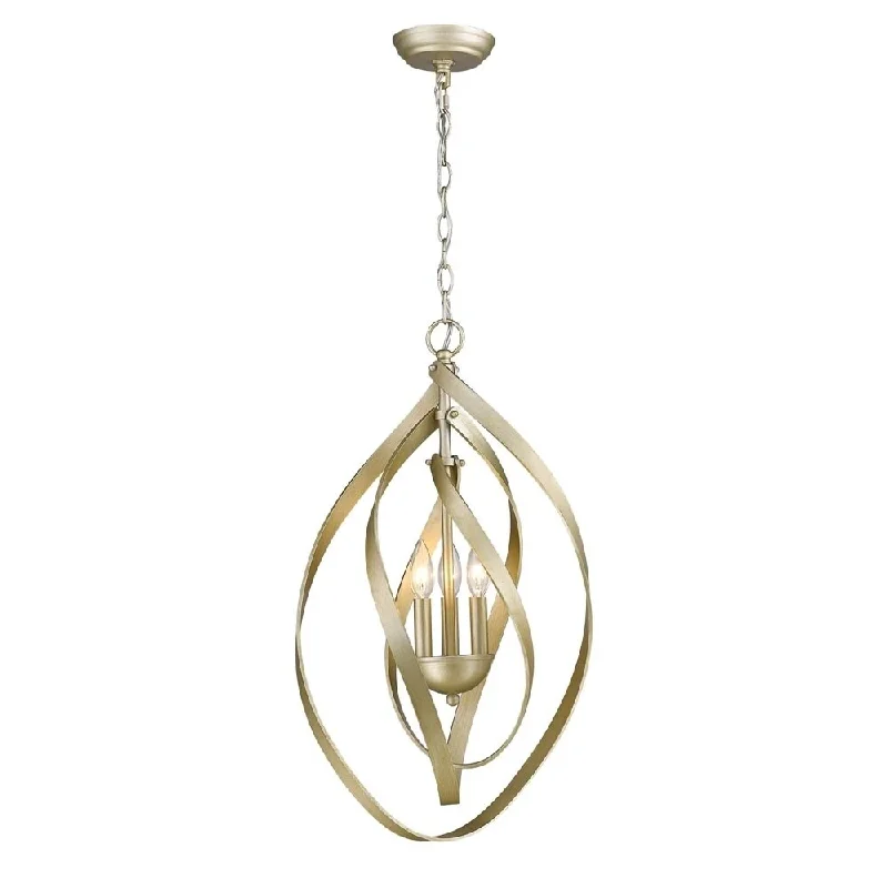 Golden Lighting Nicolette White Gold-tone Steel 3-light Pendant Light