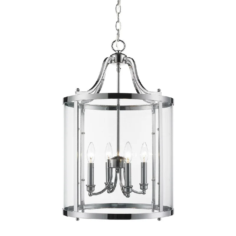 Golden Lighting Payton Black/Chrome Steel 4-light Pendant