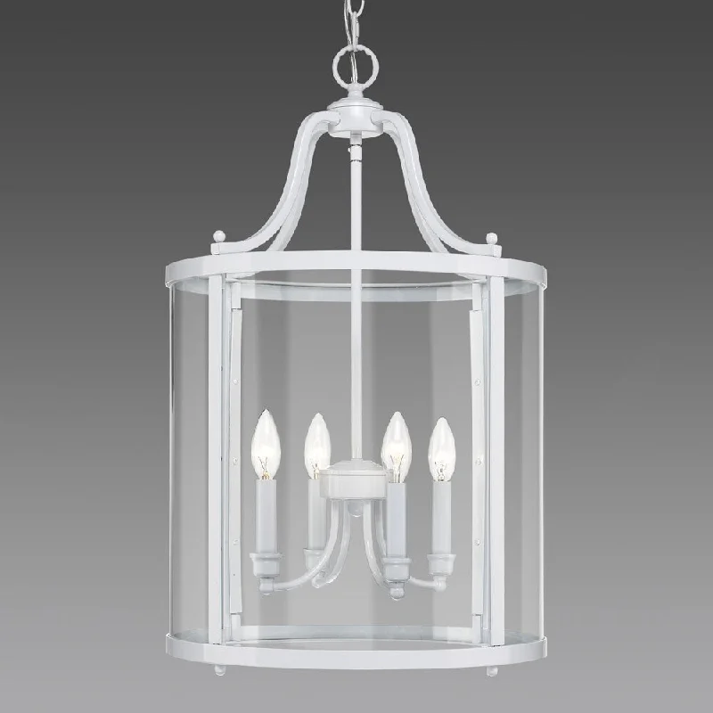 Golden Lighting Payton White with Clear Glass 4-light Pendant