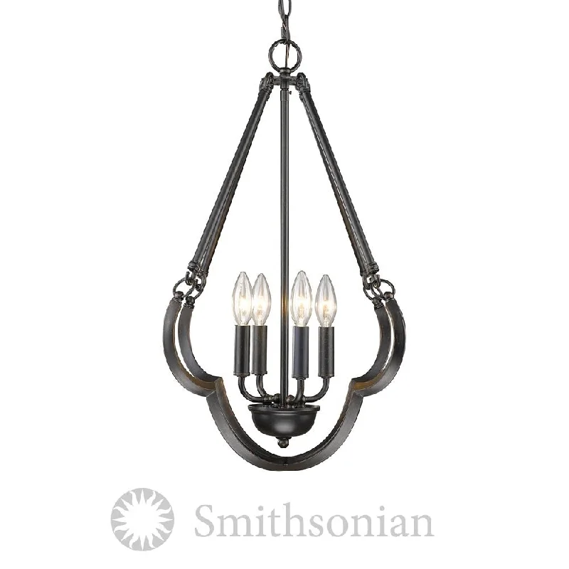 Golden Lighting Saxon Aged Bronze 4-light Pendant