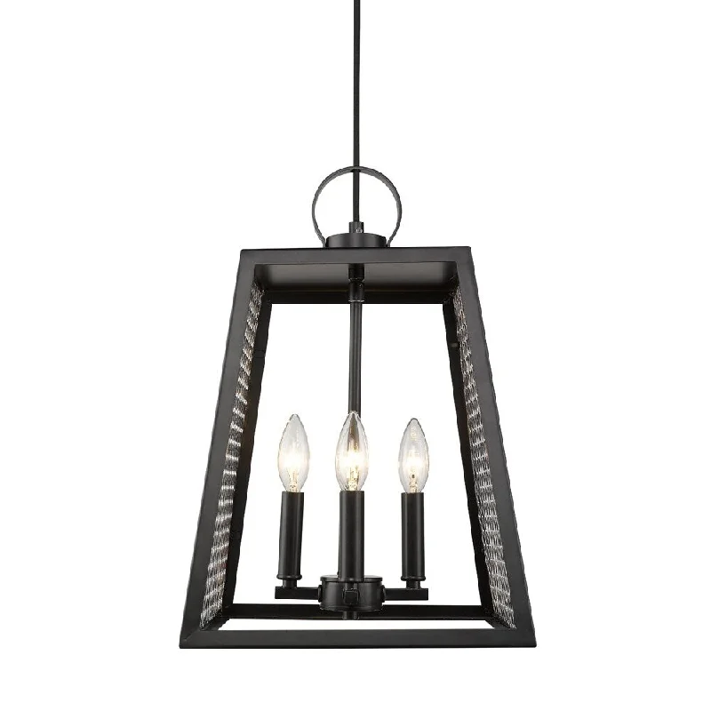 Golden Lighting's Abbott 4 Light Pendant #3239-4P BLK-CH