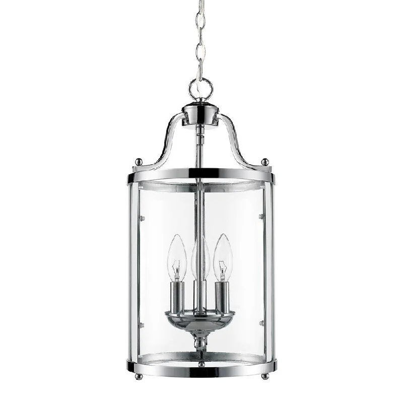 Golden Lighting's Payton Chrome Steel and Glass 3-light Pendant