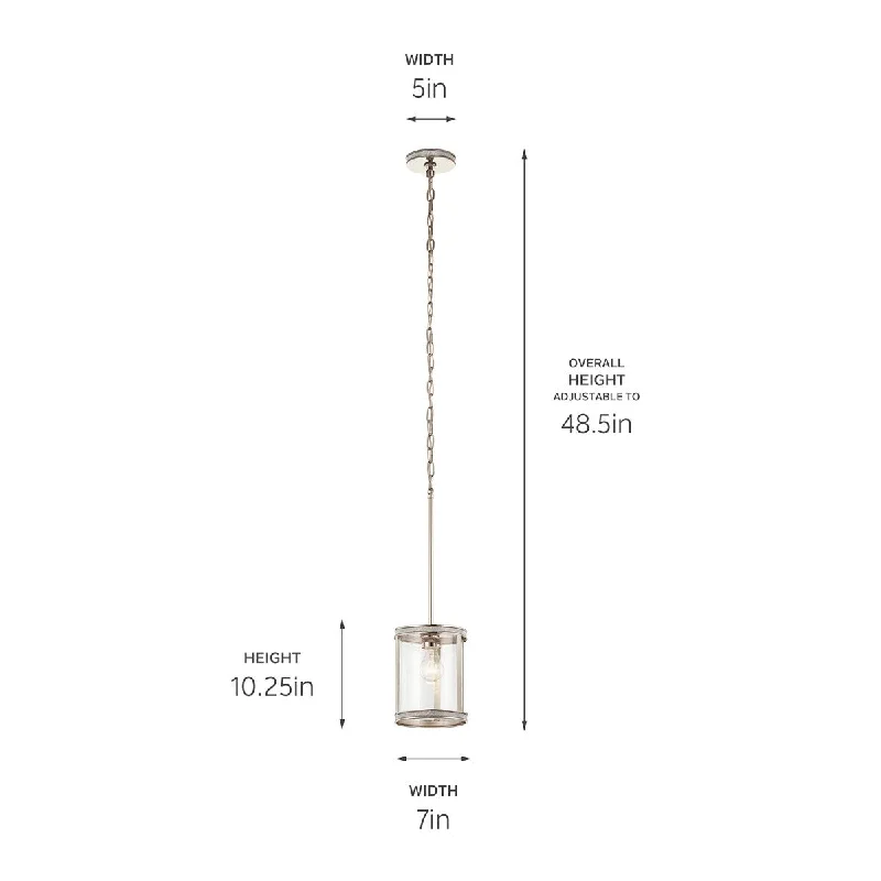 Kichler Lighting Angelica 1-Light Polished Nickel Mini Pendant Light