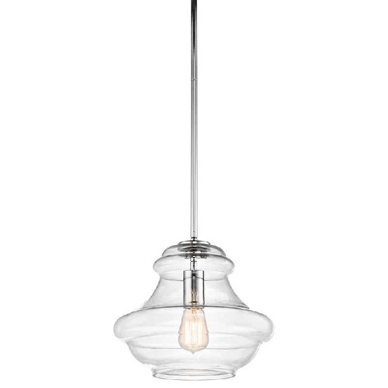 Kichler Lighting Everly Collection 1-light Chrome Pendant 12 inch Diameter