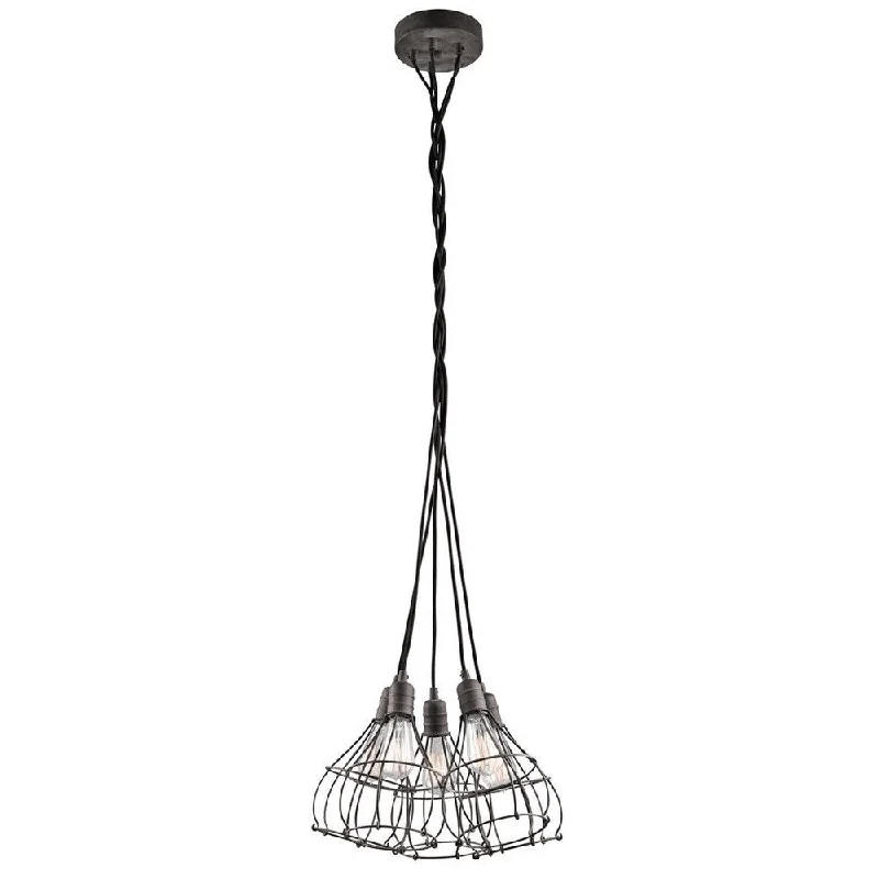 Kichler Lighting Industrial Cage Collection 5-light Weathered Zinc Pendant