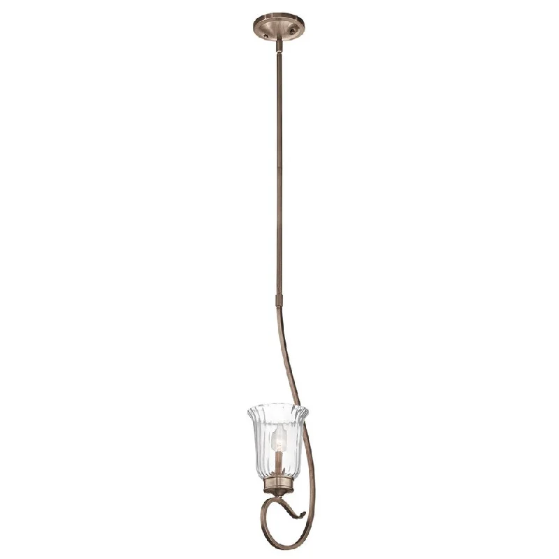 Kichler Lighting Malina Collection 1-light Brushed Silver and Gold Mini Pendant