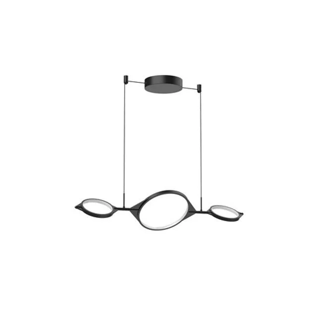 Kuzco Lighting LP84434BK LED Island Pendant Serif Black - Exact Size