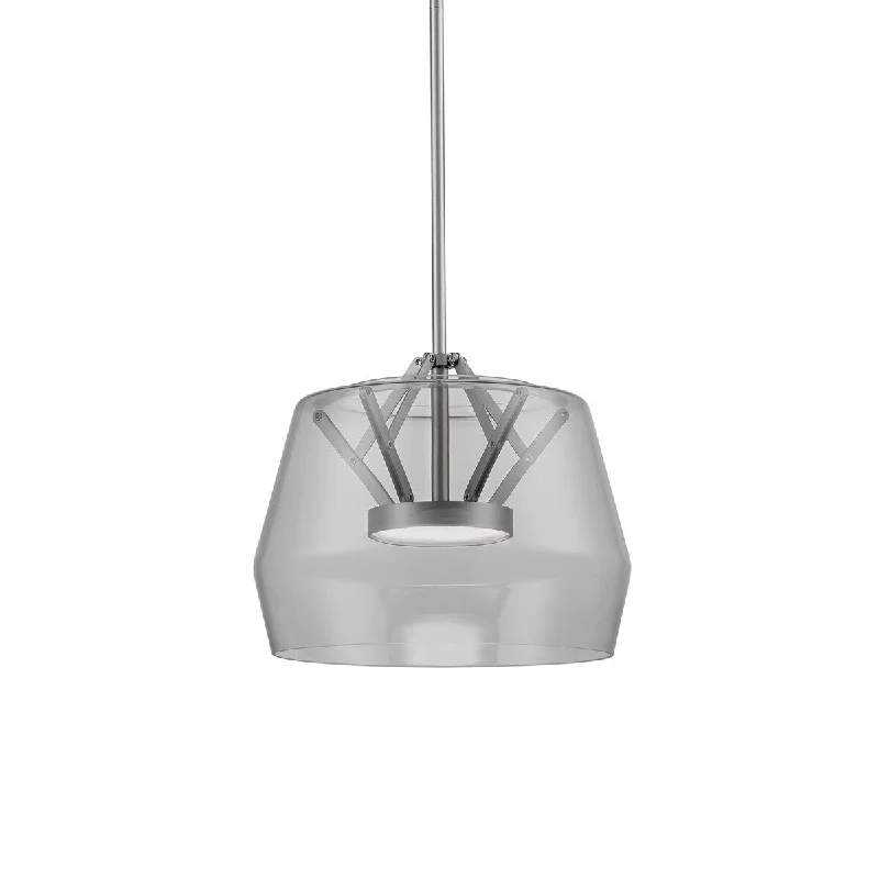 Kuzco Lighting PD61412SM/BN LED Pendant Deco Smoked/Brushed Nickel - Exact Size