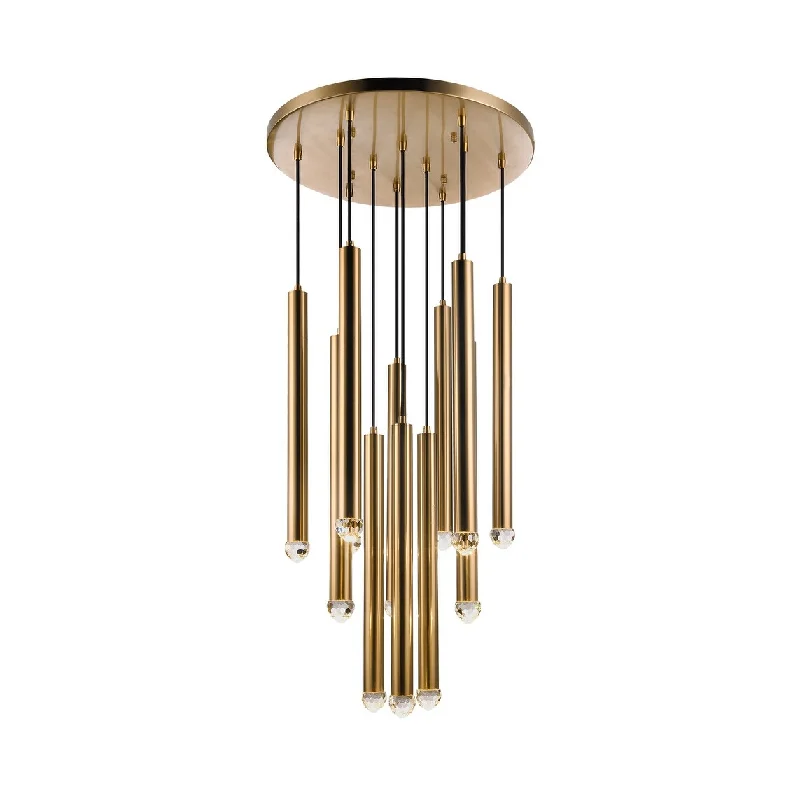 Madison Lighting LED Pendant Reign Aged Gold Brass - Exact Size