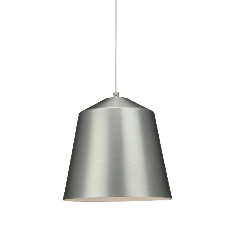 Madison Lighting One Light Pendant Encase Satin Nickel - Exact Size