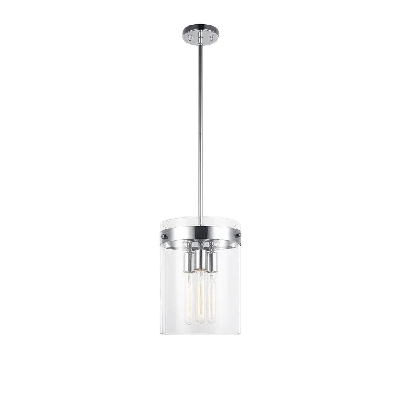 Madison Lighting Three Light Pendant Zale Chrome - Exact Size