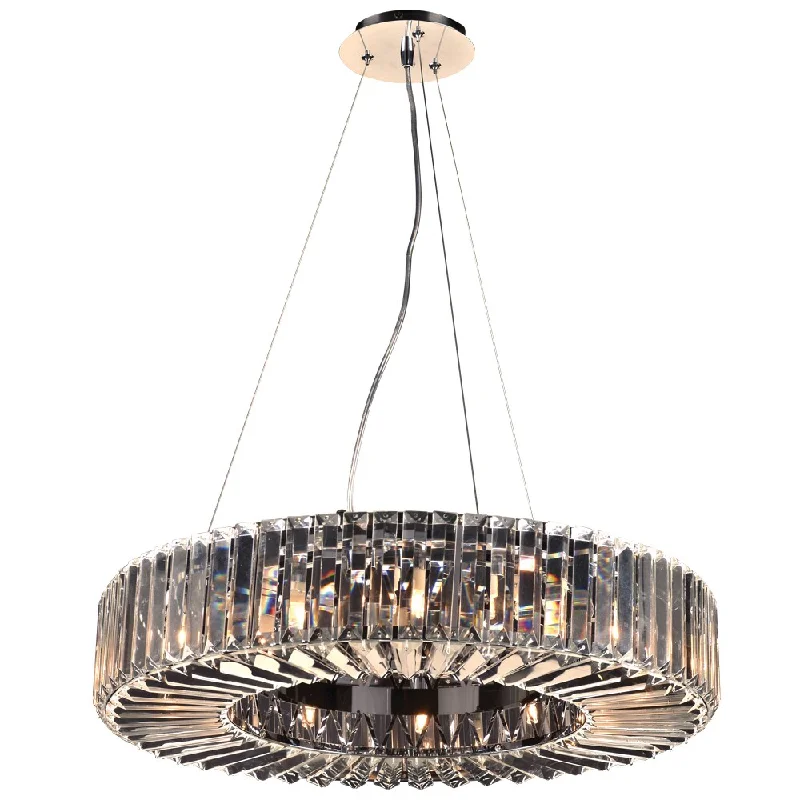 PLC Lighting 90045PC Marquee Chrome Metal and Crystal Pendant